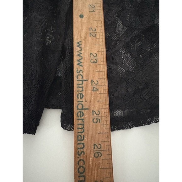 Guess Black Lace Top Size S Sheer Goth Vampire Witchy Whimsigoth Button Up - Picture 9 of 16